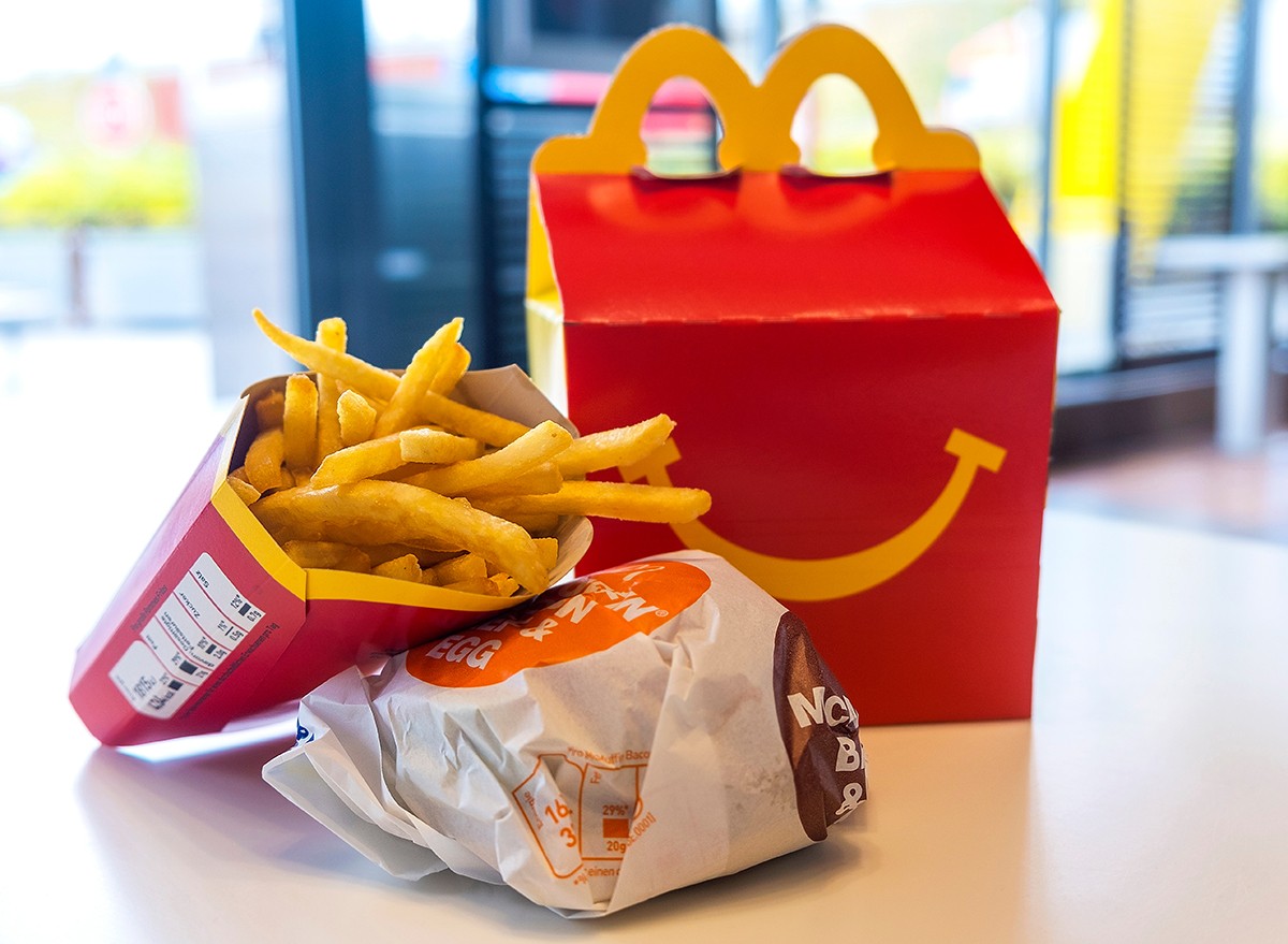 A McDonald's Happy Meal on a table
