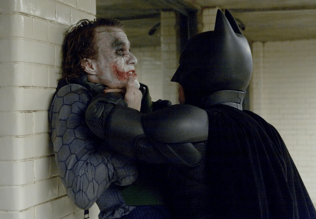 Heath Ledger and Christian Bale in The Dark Knight
