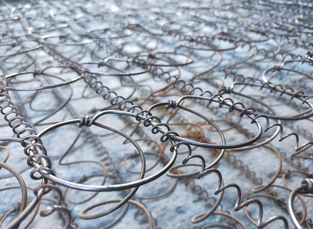 Exposed mattress springs