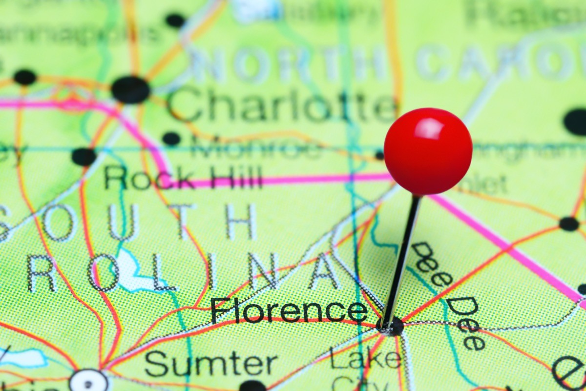 Map of Florence, South Carolina