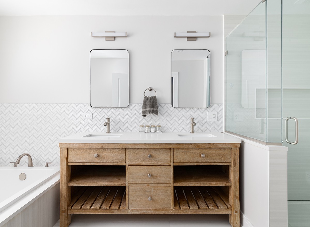 A minimalist bathroom vanity