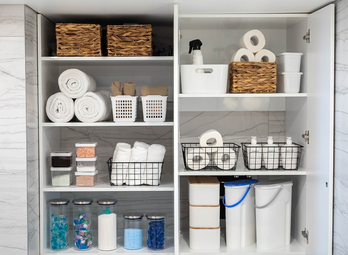 Well-organized bathroom storage