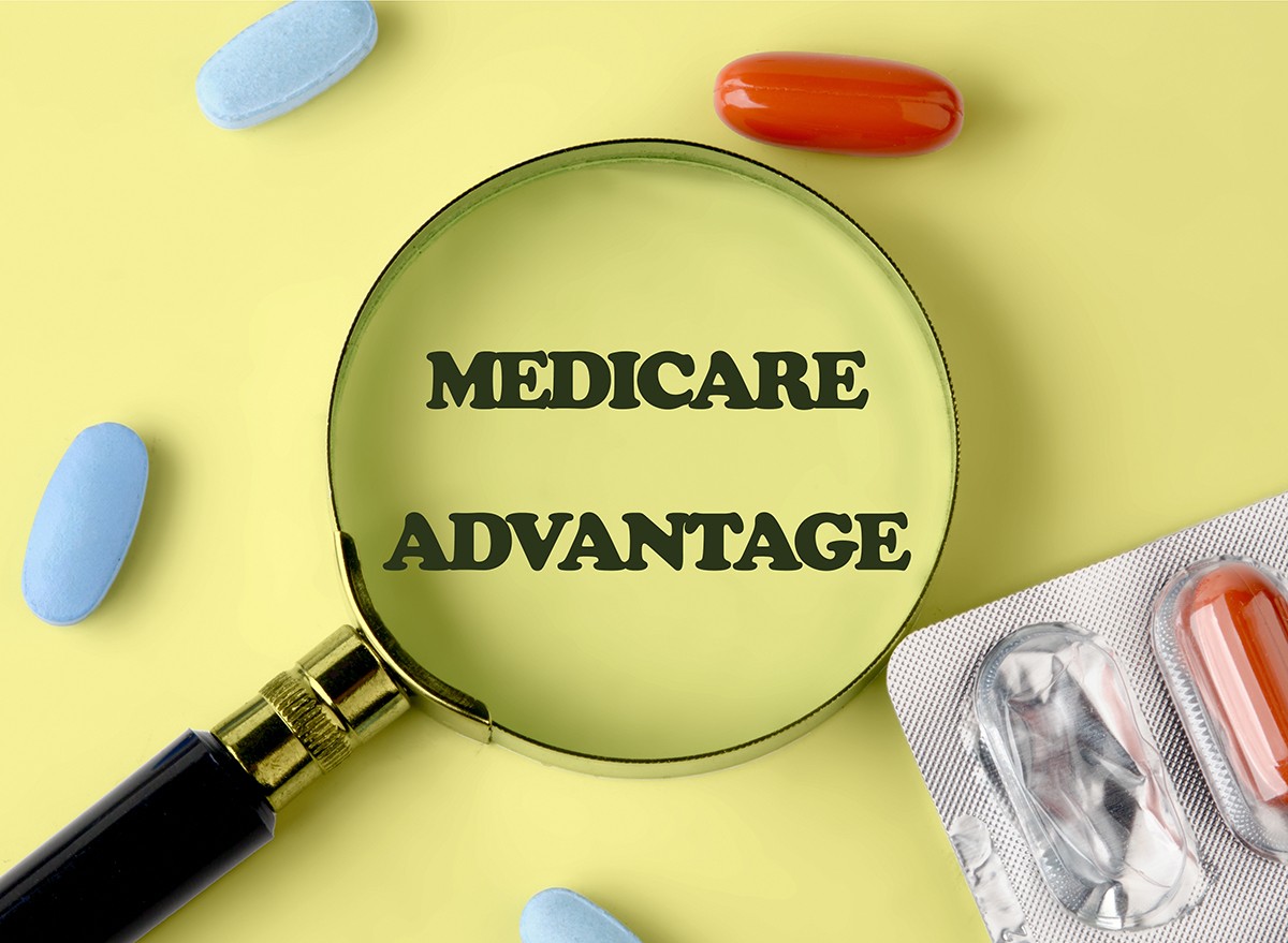Medicare Advantage logo under a magnifying glass
