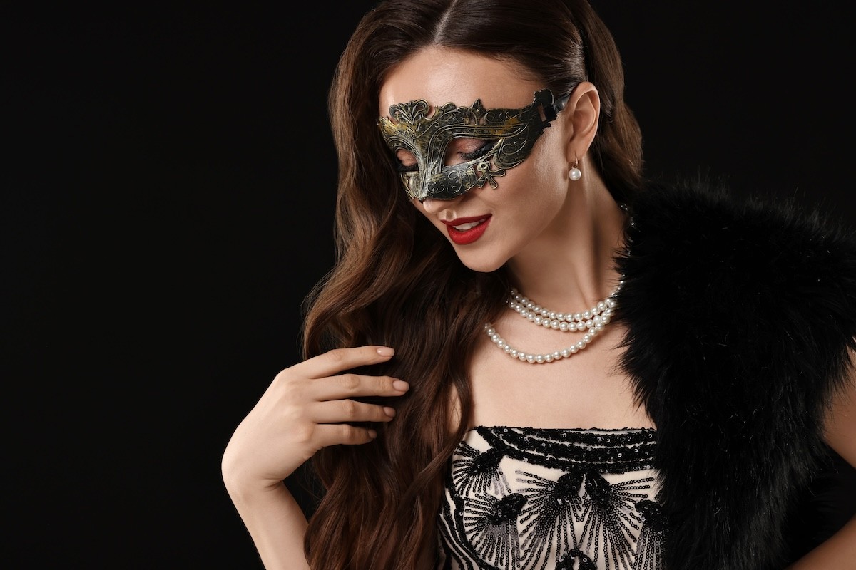 woman dressed in masquerade costume