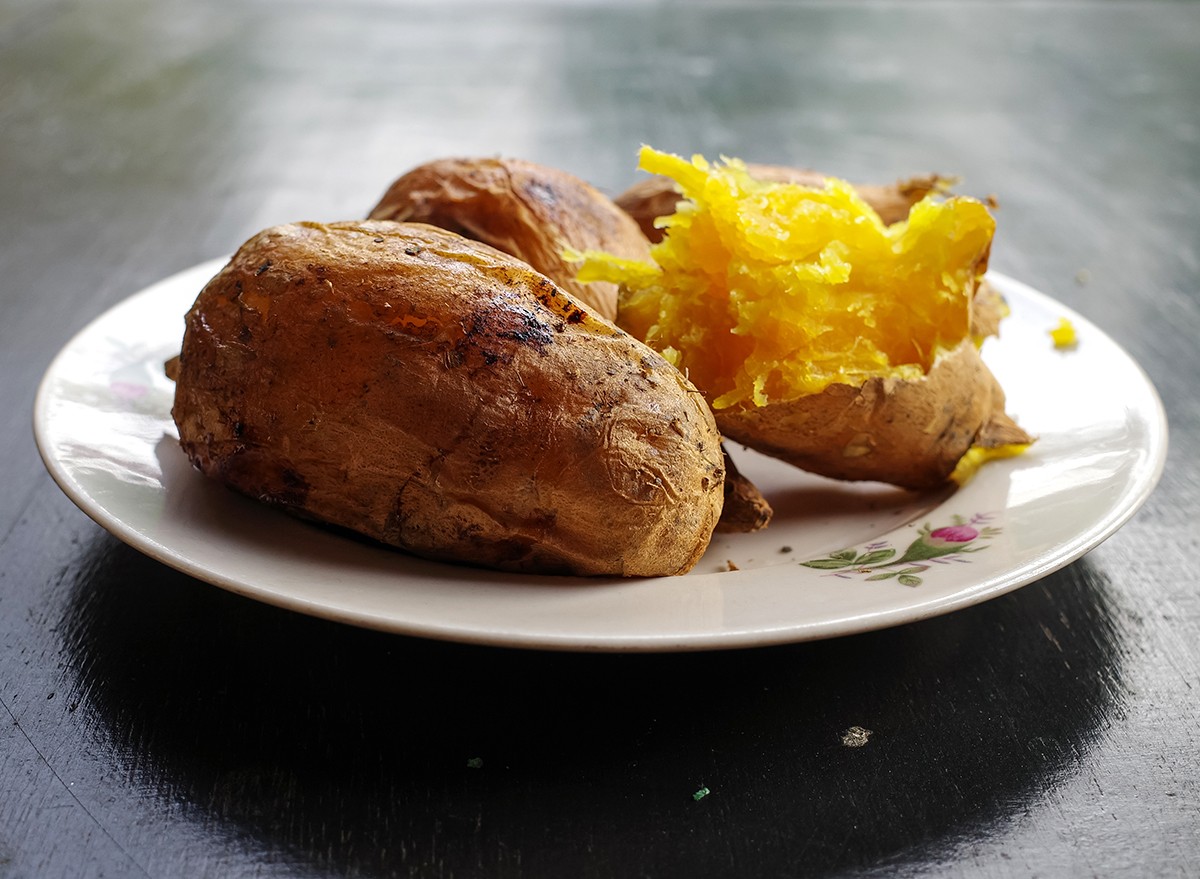 Sweet potatoes boiled with skin on