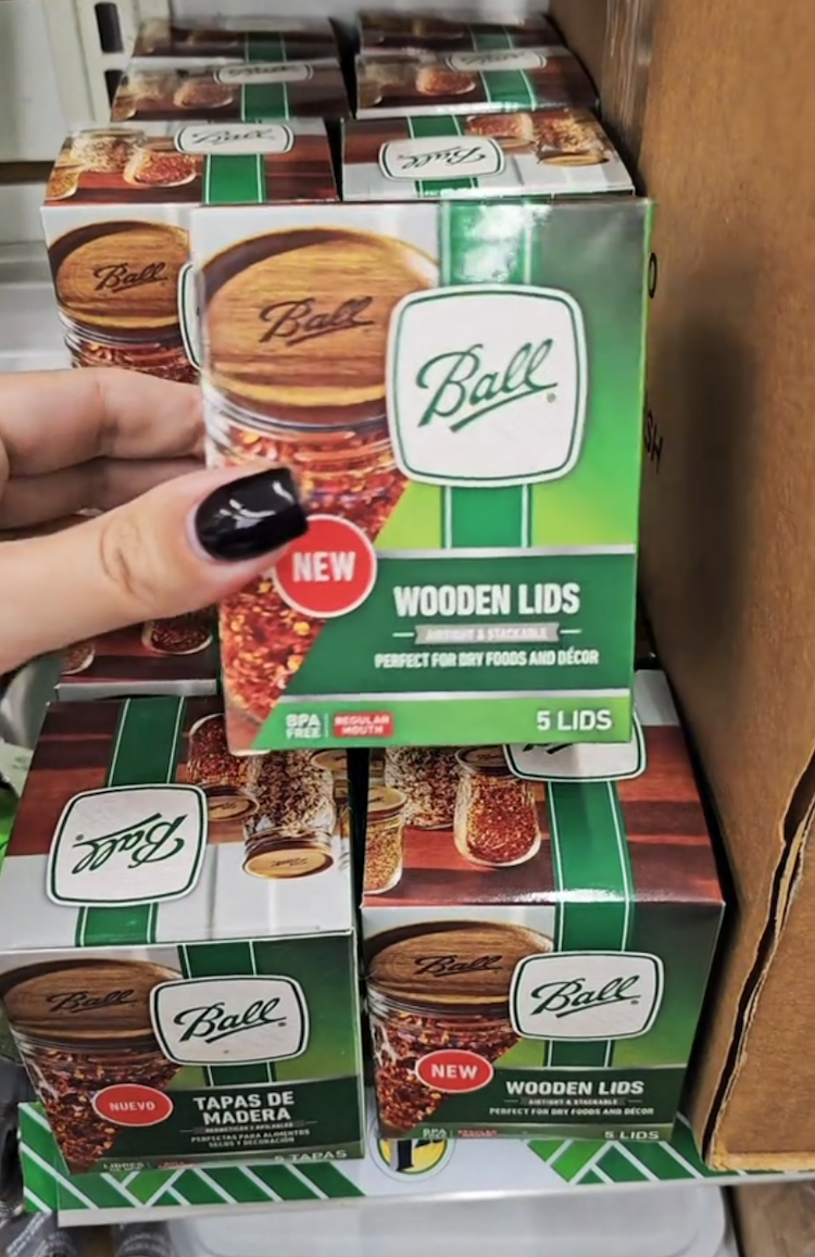 1 | Ball Jar Wooden Storage Lids at Dollar Tree