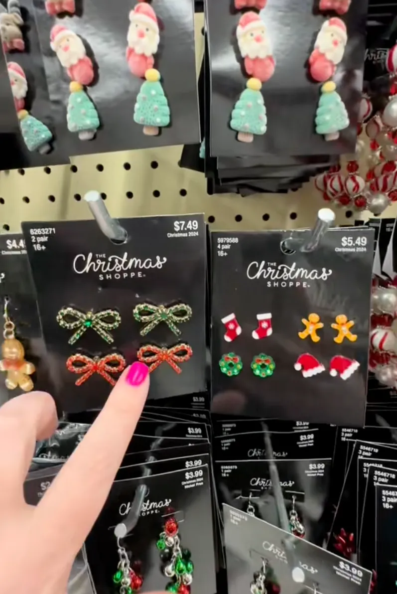 Holiday earrings at Hobby Lobby