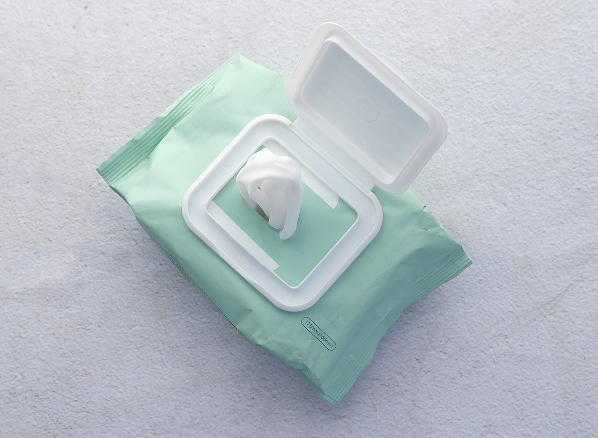 Package of face wipes