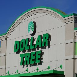 Closeup Dollar Tree sign on storefront