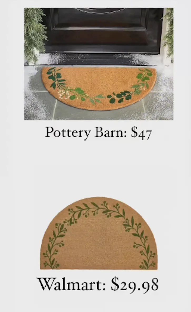 Dupe for Pottery Barn's Garland Half-Round Doormat