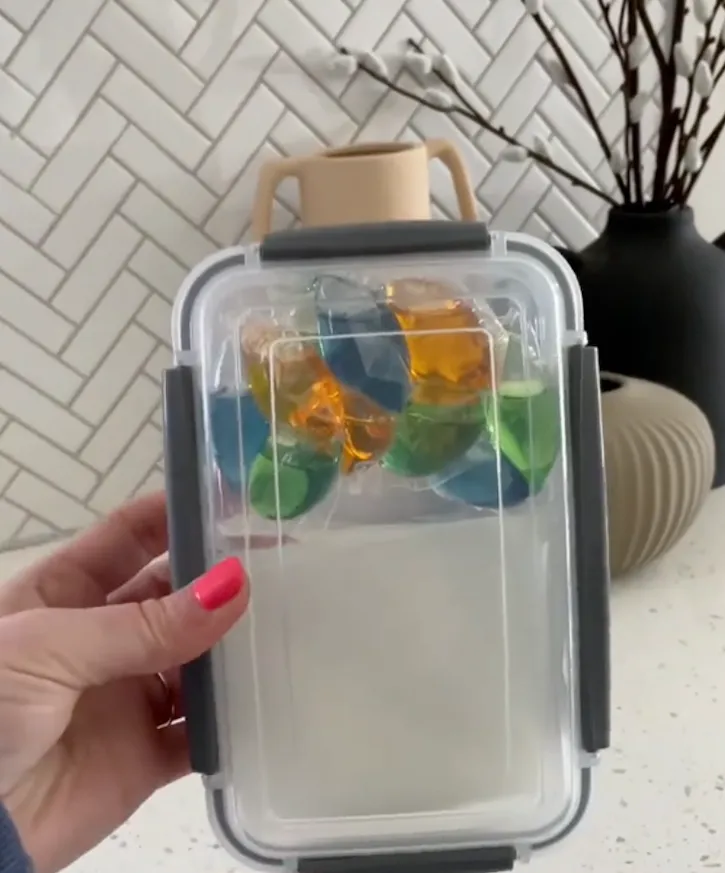 A hard case with laundry supplies