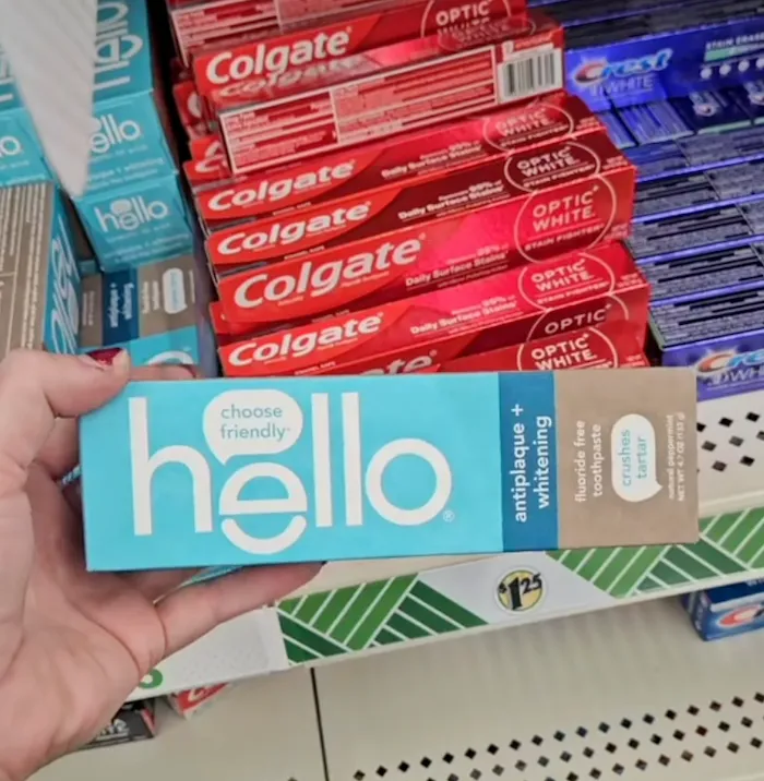 Hello Antiplaque + Whitening Flouride Free Toothpaste at Dollar Tree