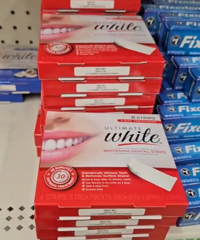 Ultimate White Whitening Dental Strips at Dollar Tree
