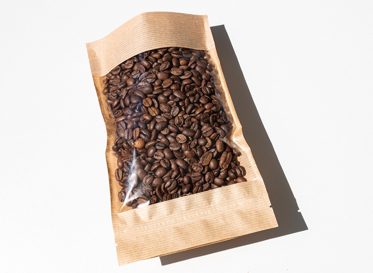 Coffee beans in an air-tight bag