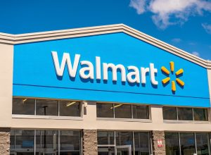 closeup of a Walmart storefront