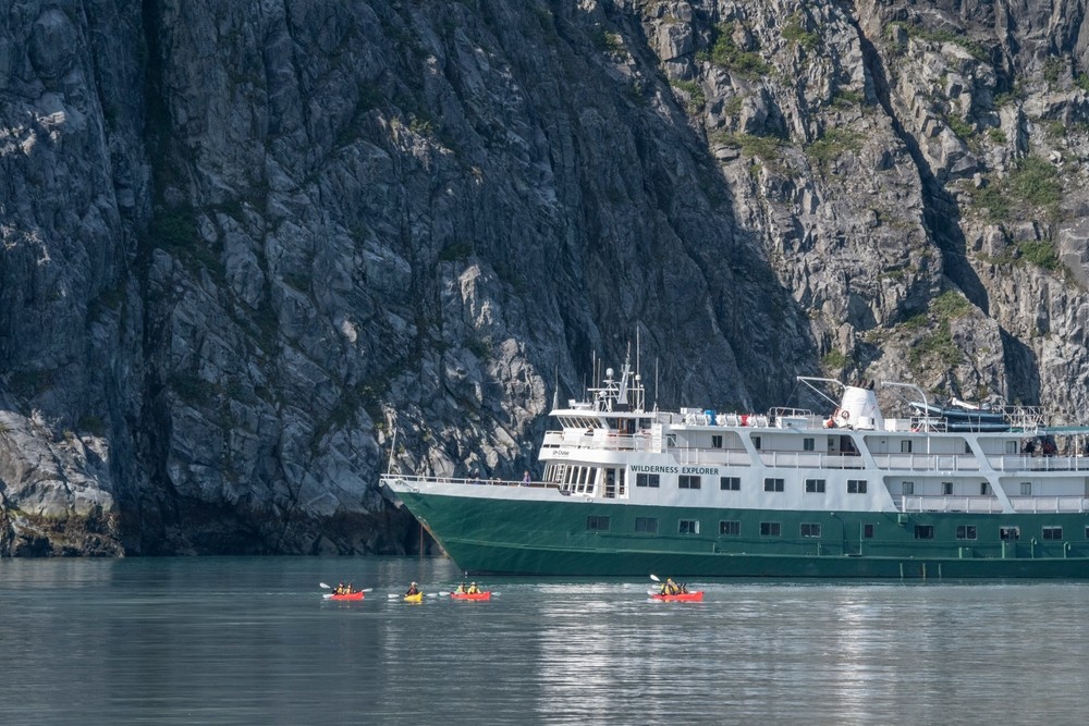 An Uncruise Adventures ship in Alaska