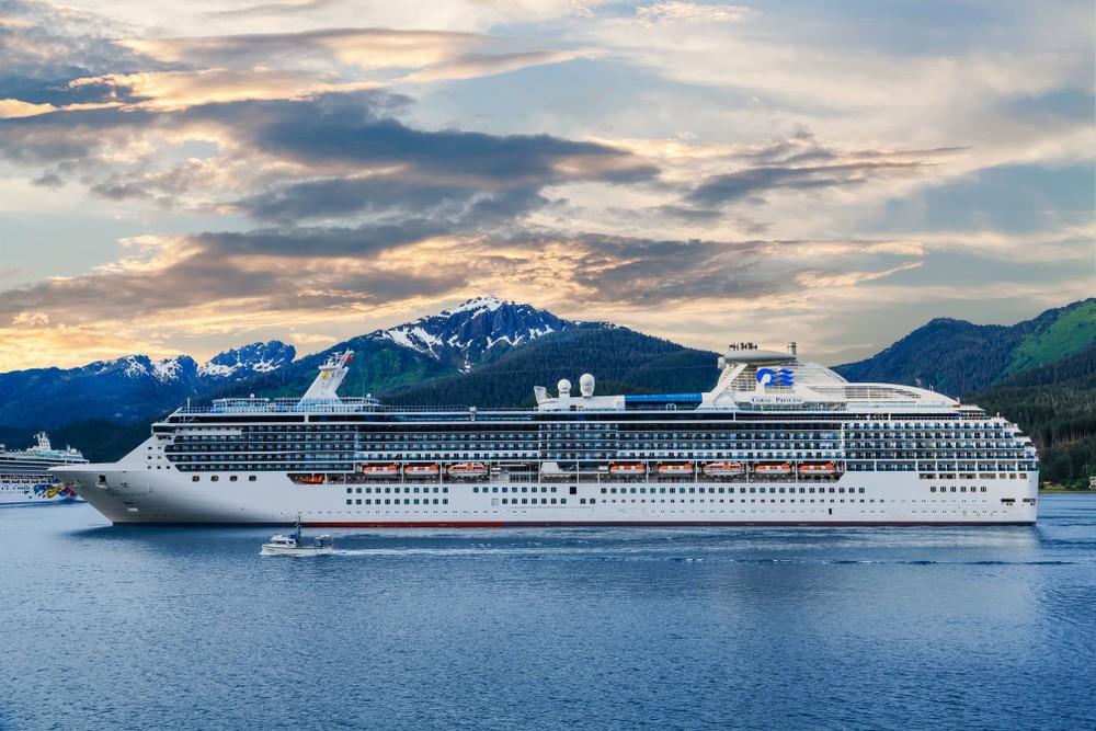 A Royal Princess cruise ship in Juneau, Alaska