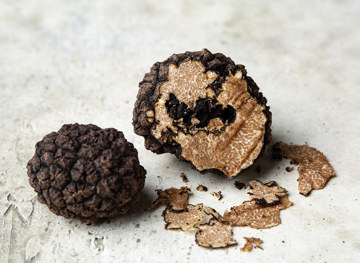 Sliced black Italian truffle