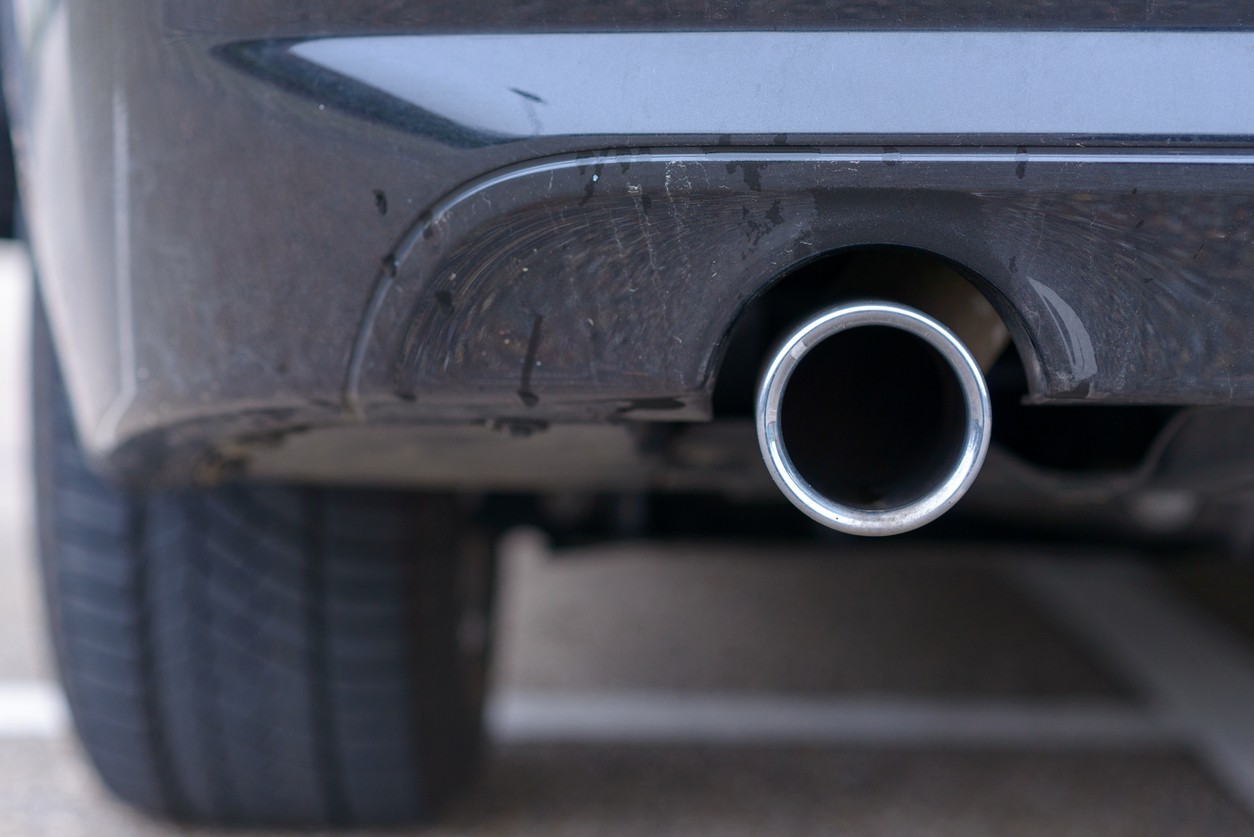 Close up of a car's tailpipe