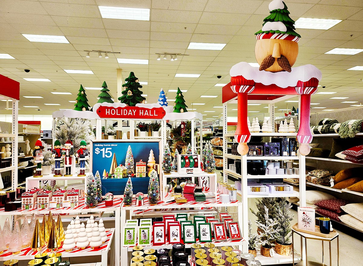 Interior of a Target store at Christmas