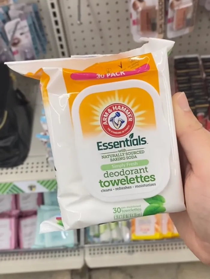 Arm & Hammer Essentials Deodorant Towelettes at Dollar Tree