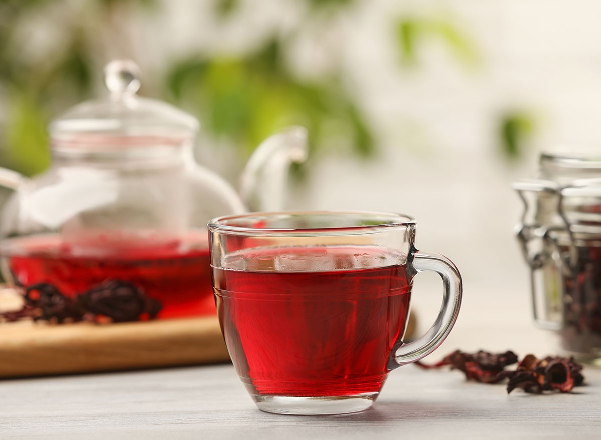 A mug of hibiscus tea