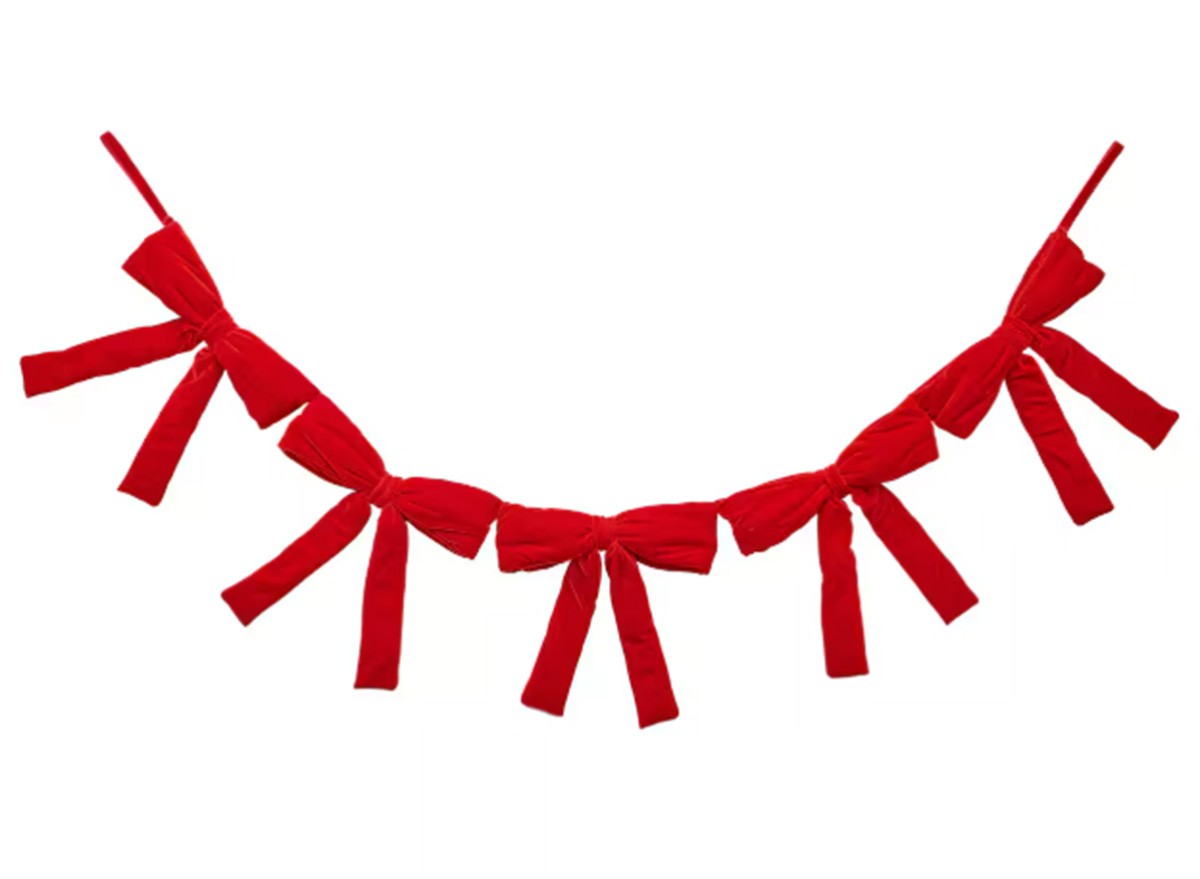 Red Big Bow Garland