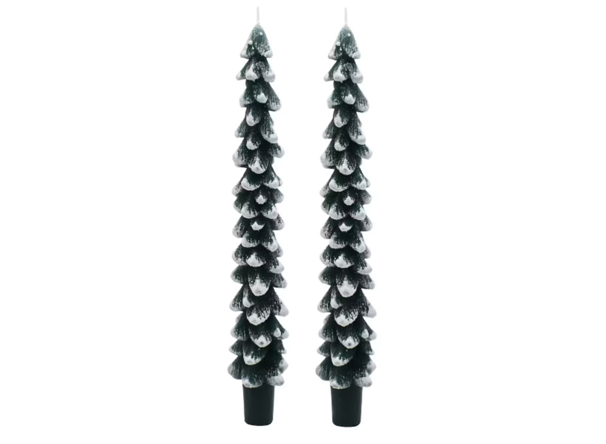 Green Tree Taper Candles