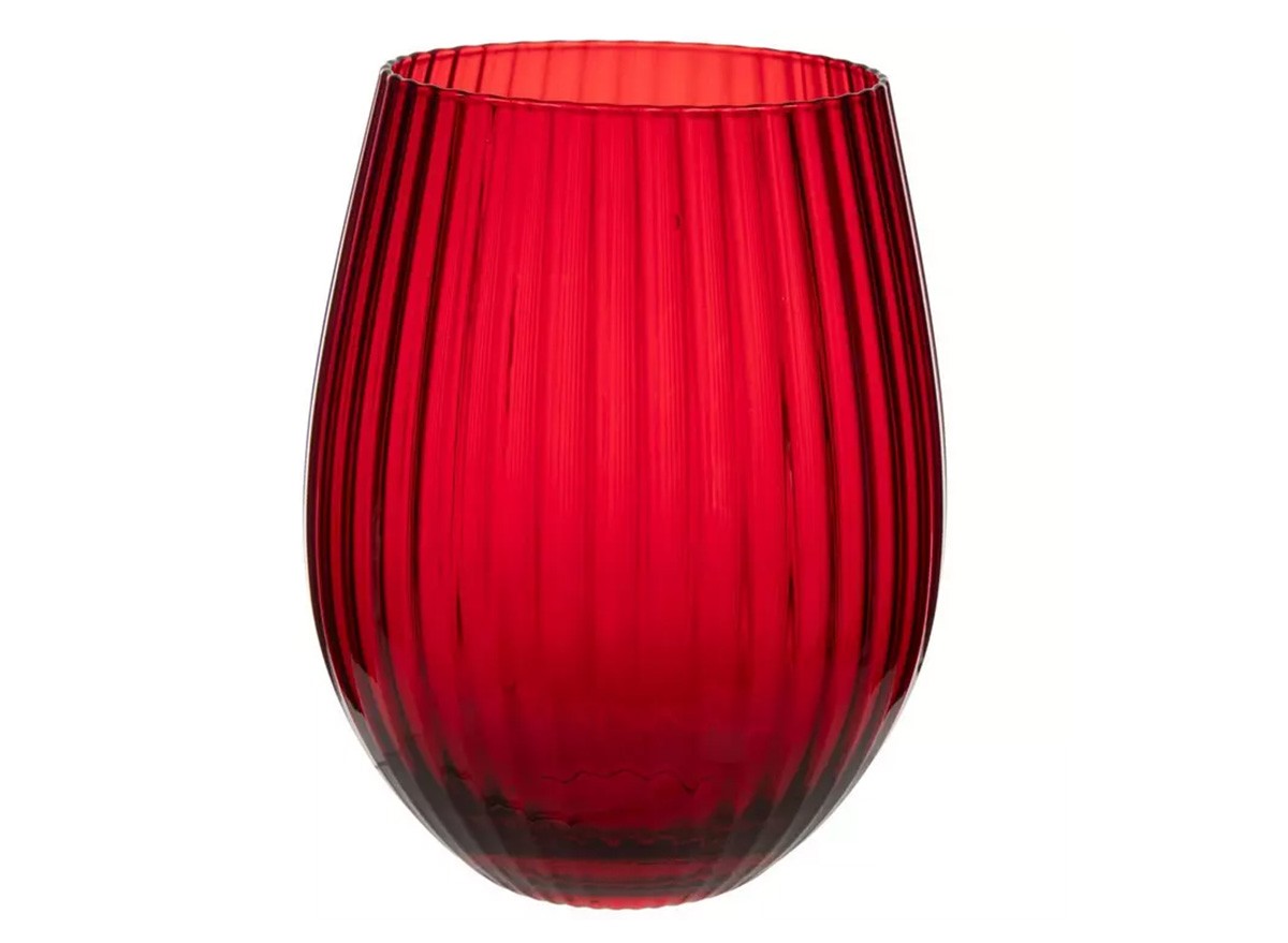 Ribbed Stemless Glass