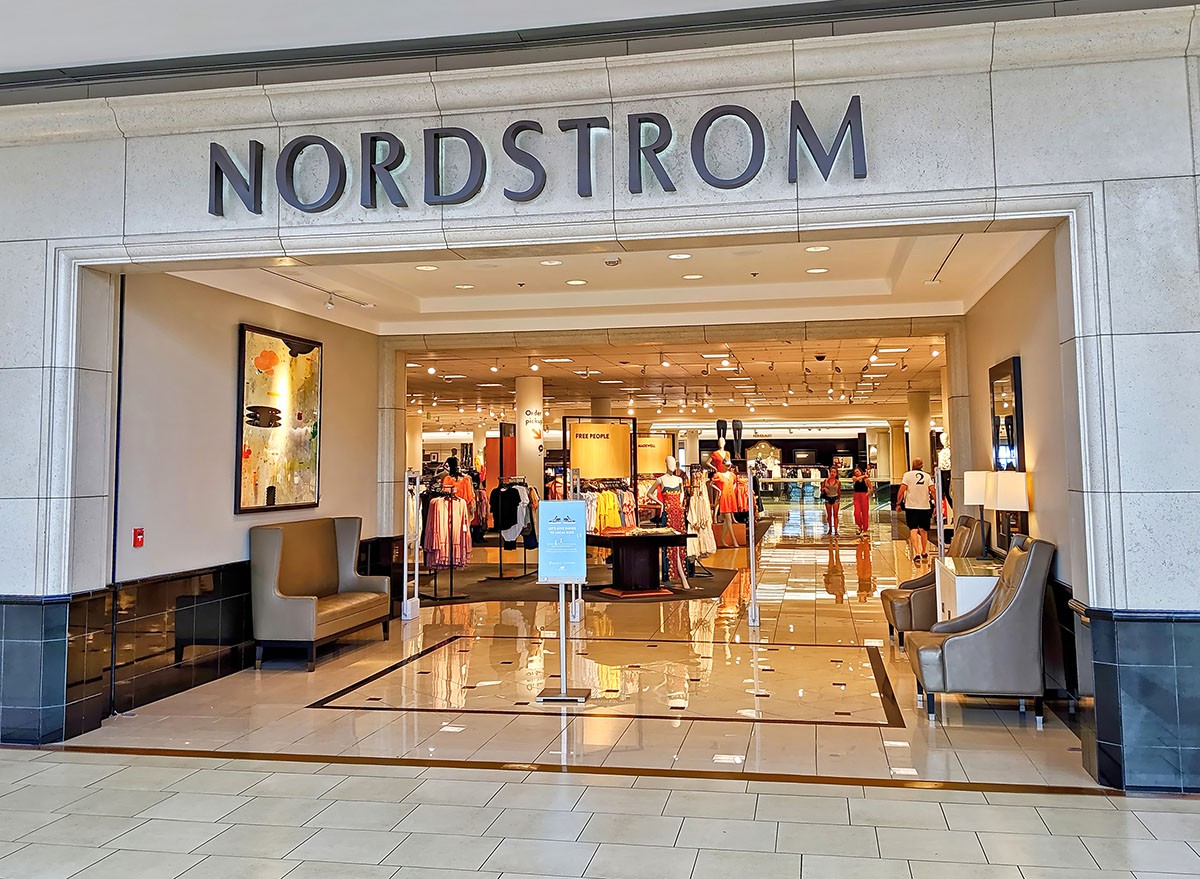 A view inside a Nordstrom store in a shopping mall