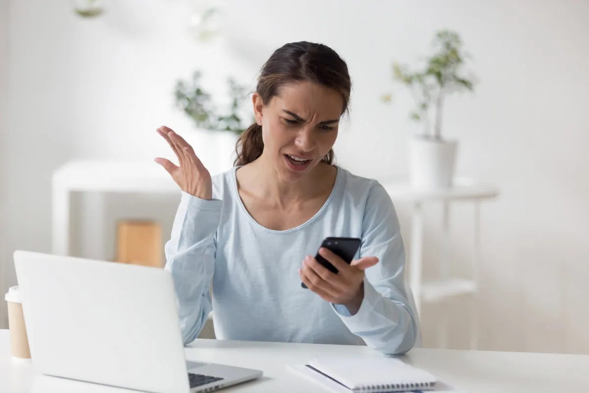 woman Getting Irritable Over the Phone