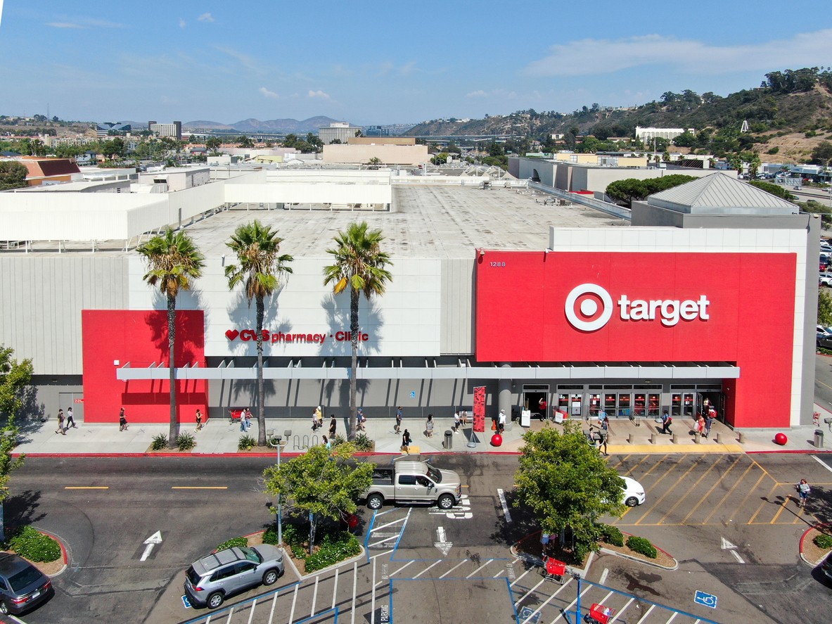 aerial view of a target store