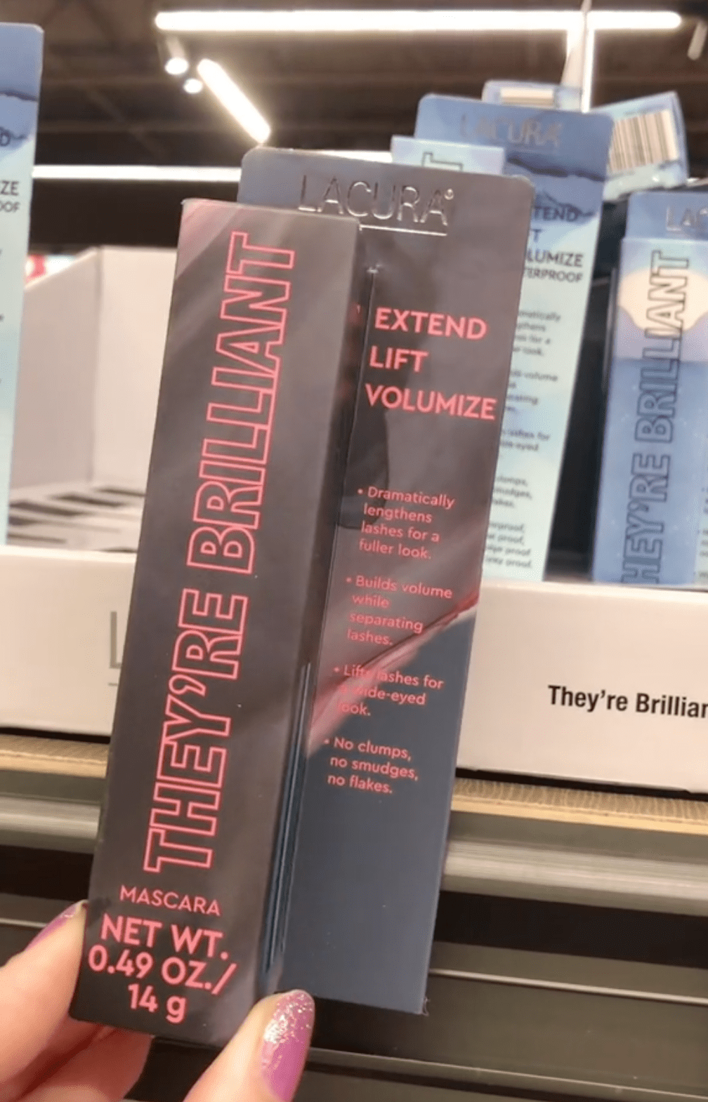 mascara display at Aldi