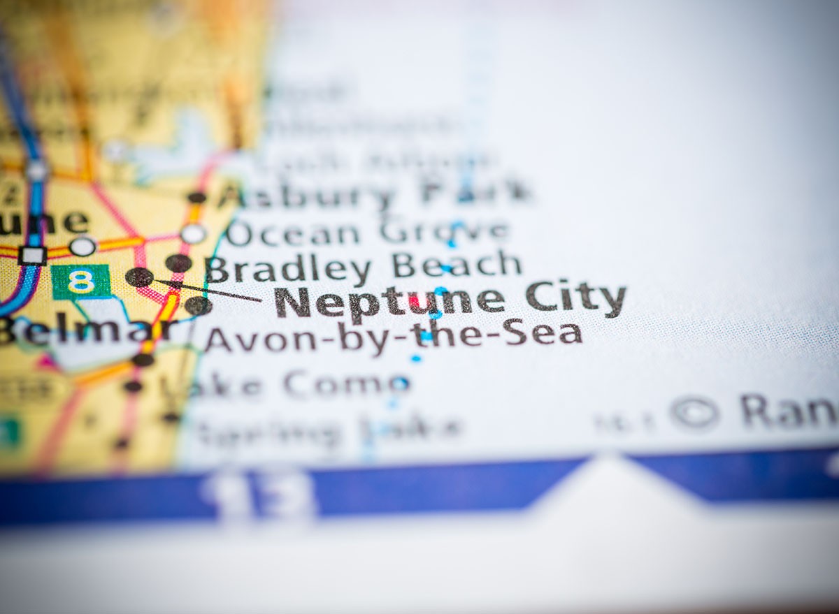 Map showing Neptune City, New Jersey
