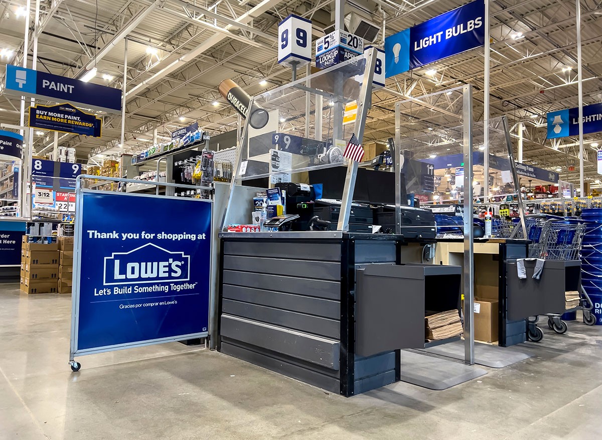 The interior of a Lowe's store