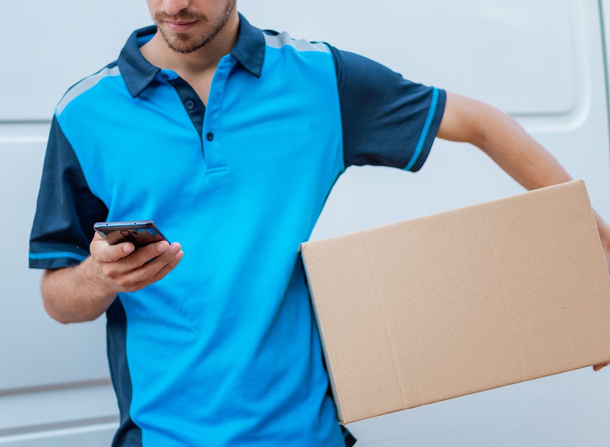 A man delivering a box