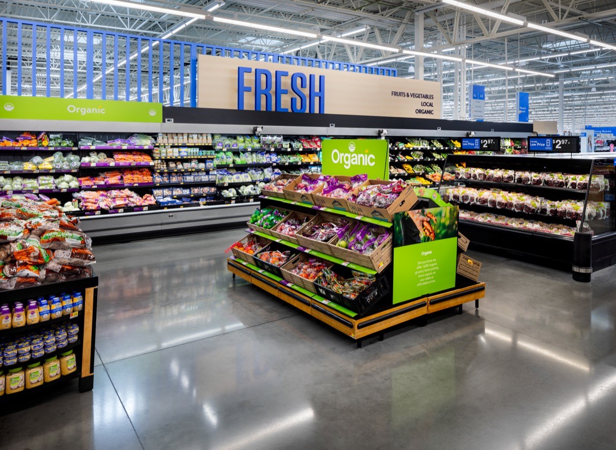 Redesigned walmart produce section