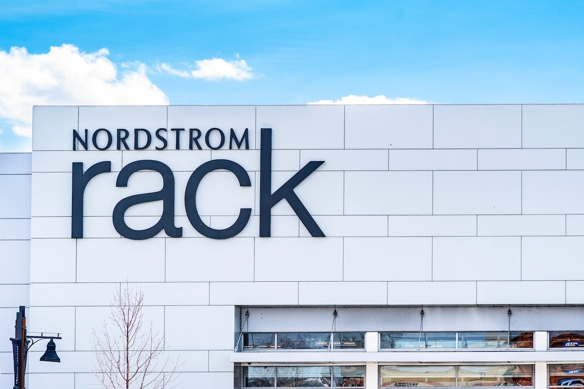 Closeup of a Nordstrom Rack store