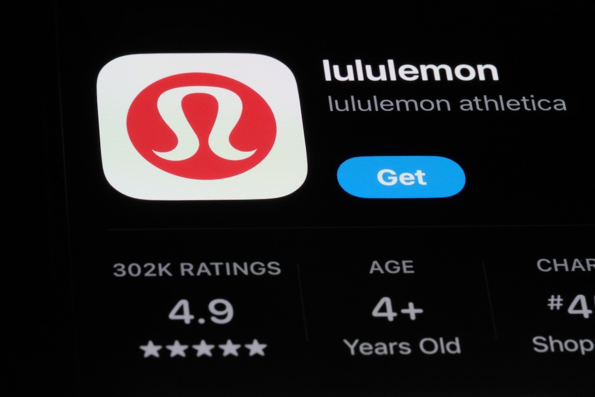 lululemon in the app store on an iPhone