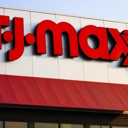 closeup of T.J. Maxx signage on a store