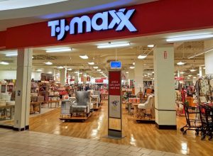 TJ Maxx storefront in a mall