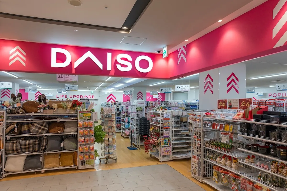interior of a Daiso store