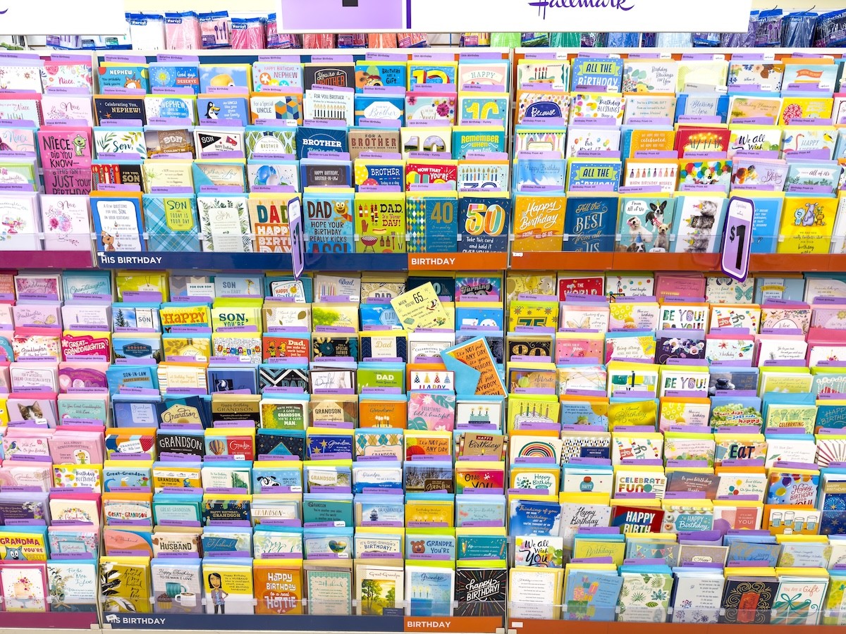 greeting cards at Dollar Tree