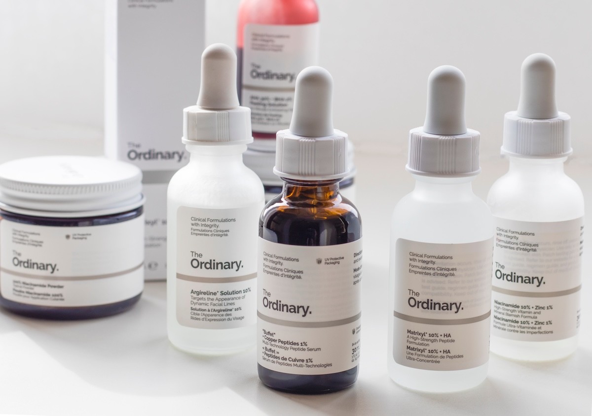skincare products from The Ordinary