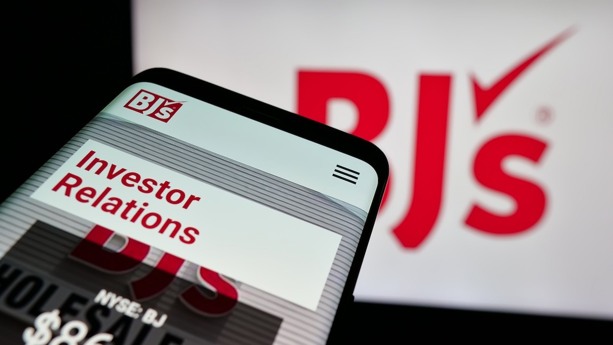 phone showing BJ's Wholesale Club Investor Relations