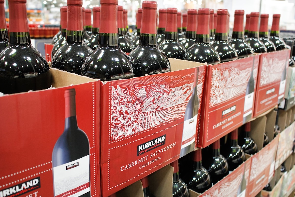 Kirkland Cabernet Sauvignon wine displayed at Costco