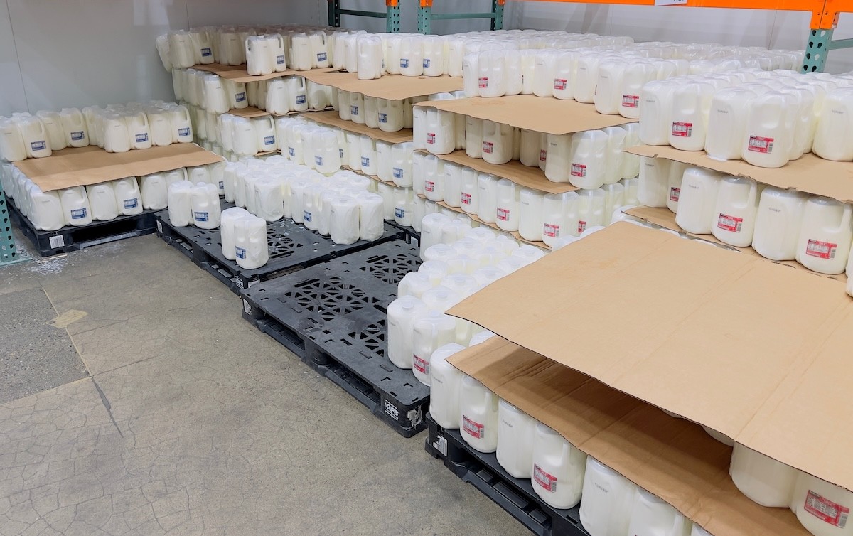 milk display at Costco