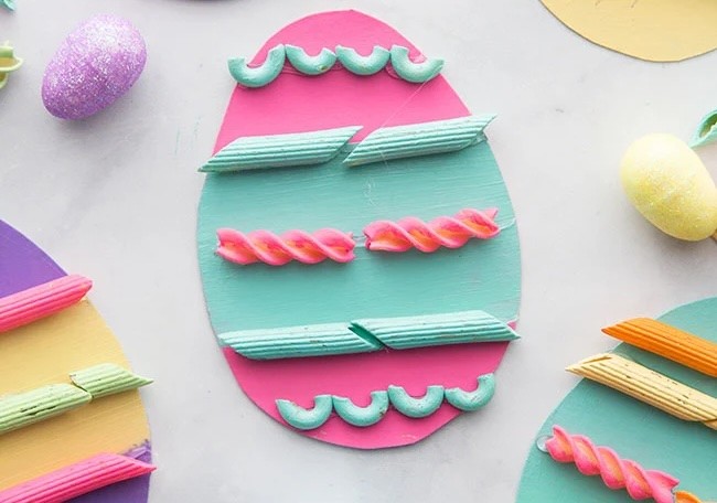 pasta Easter egg craft for kids