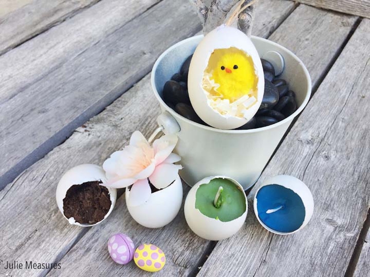 Easter eggshell terrarium for chicks DIY craft