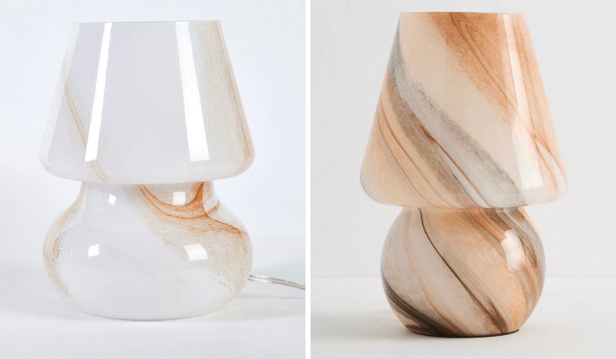 glass table lamps from Walmart and Anthropologie